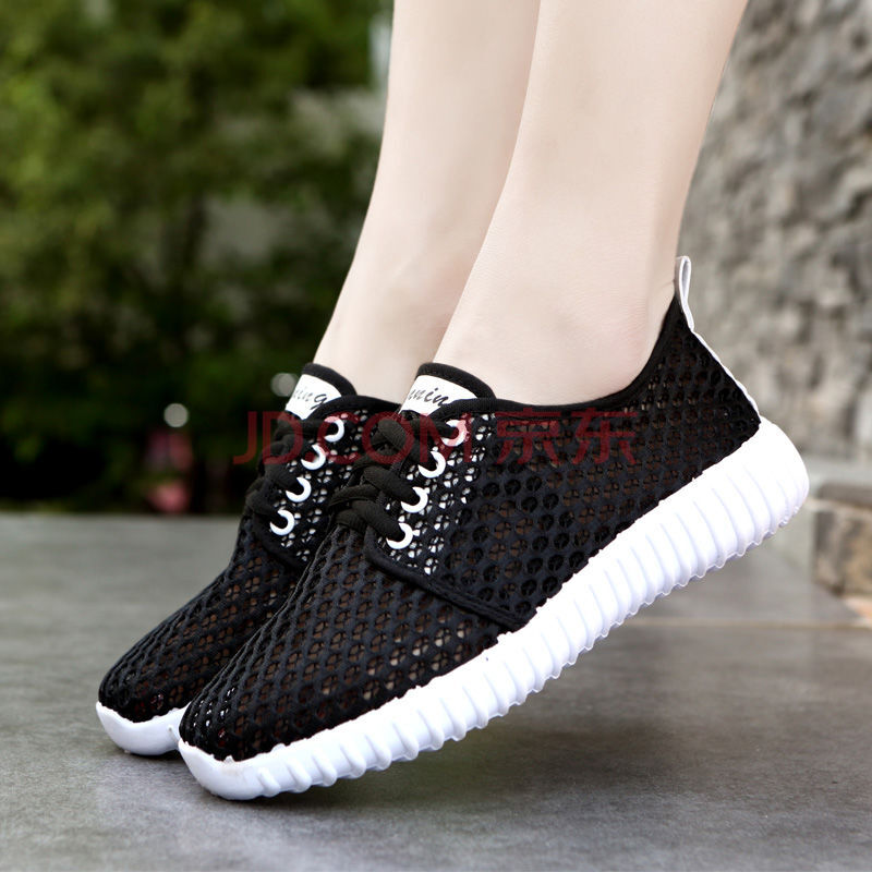 老北京布鞋女夏季网鞋平底缕空运动休闲鞋透气网面舒适百搭妈妈鞋