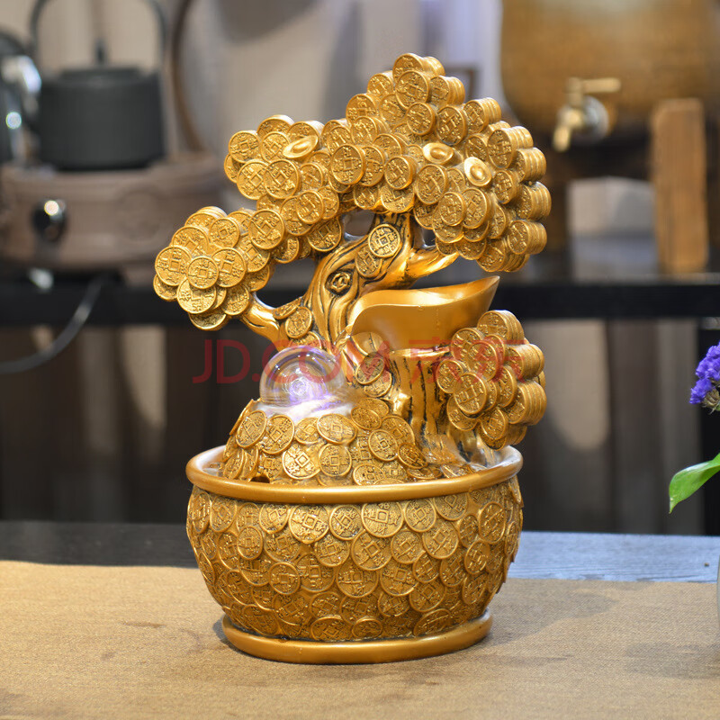 财源滚滚水晶球 长流水生财旺财家用 店面装饰风水摆件 中号财源滚滚
