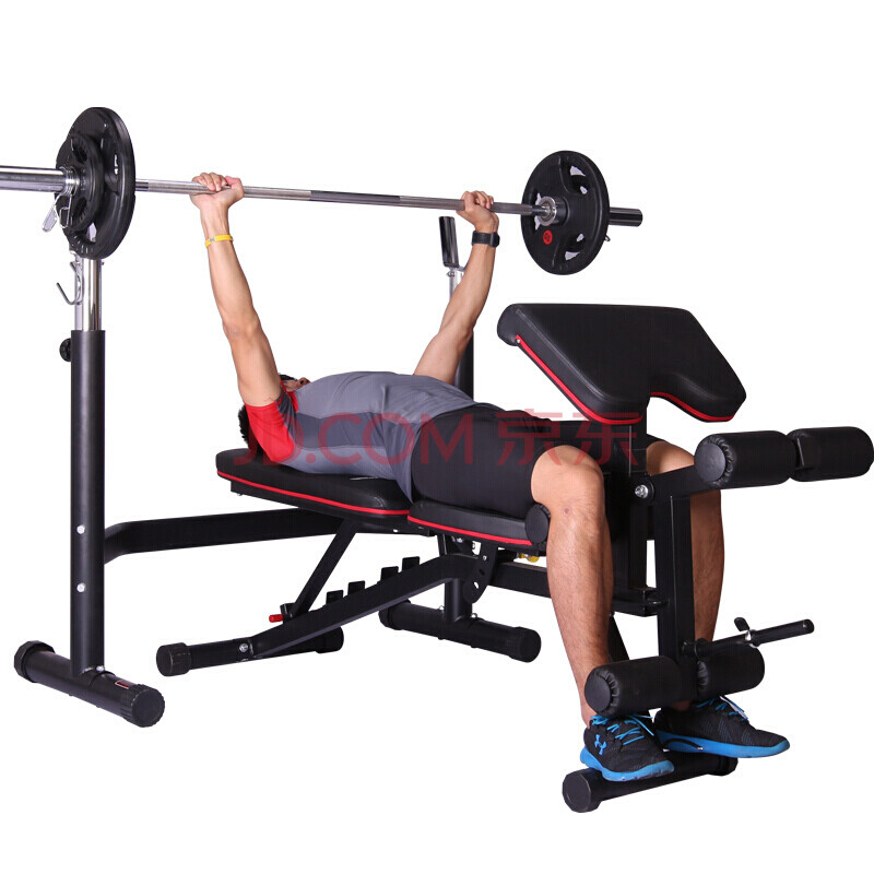 力动(rido)举重床卧推架杠铃架多功能综合训练器健身器材(含40kg杠铃
