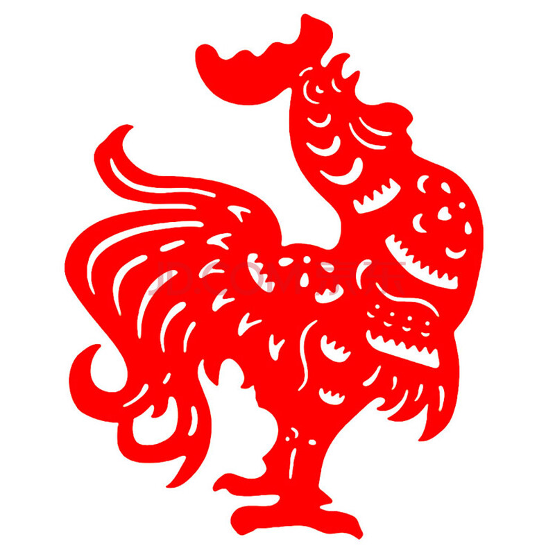 手工剪纸窗花公鸡贴纸春节不干胶墙贴画玻璃门贴窗花鸡年公鸡雄鸡剪纸