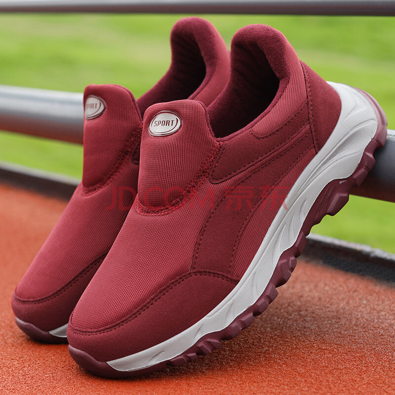 古威四超春秋季保健老人鞋女软底中老年运动鞋加厚保暖女健步鞋套脚