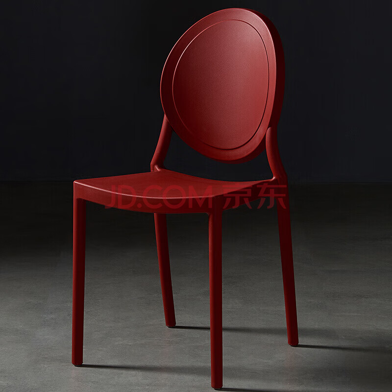 北欧时尚休闲餐椅椅子卧室梳妆凳简约现代餐厅塑料椅 红色