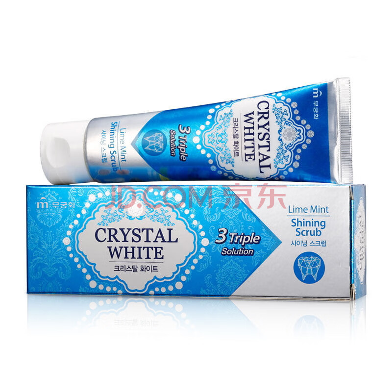 韩国芜琼花原装进口炫白水晶牙膏 甜橙薄荷味 110g 清新口气淡化牙垢烟渍茶渍 爱稳赢商城