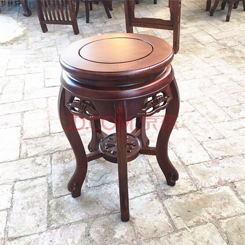 实木中式古典凳子圆形餐桌凳子琴凳古筝凳子老榆木矮凳鼓凳圆凳子