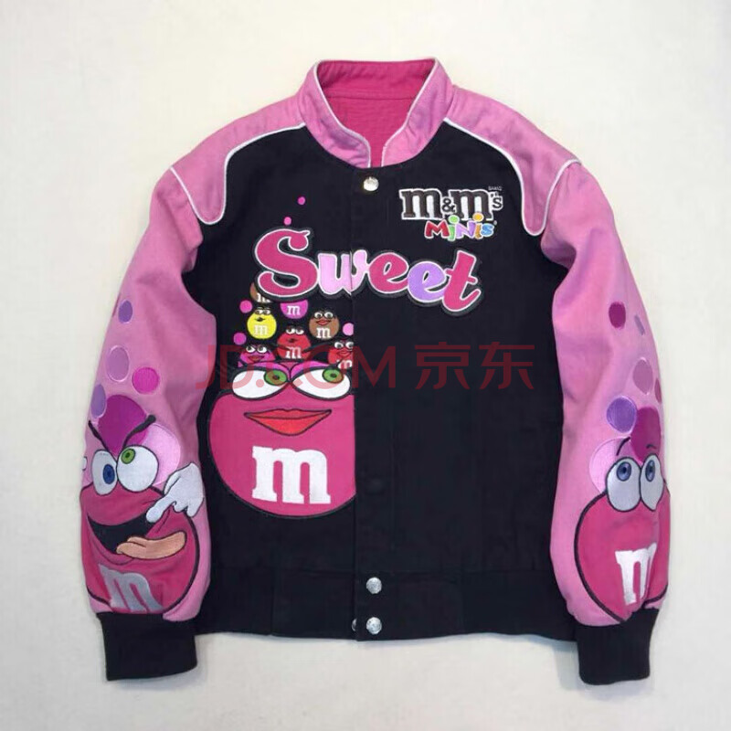 玫贵2019新款欧美潮牌古着工装港风兔子联名2棒球服豆宽松外套女 夹棉