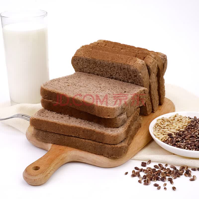 舌里 黑麦代餐面包2斤箱装全麦粗粮健身食品面包吐司早餐1000g/箱