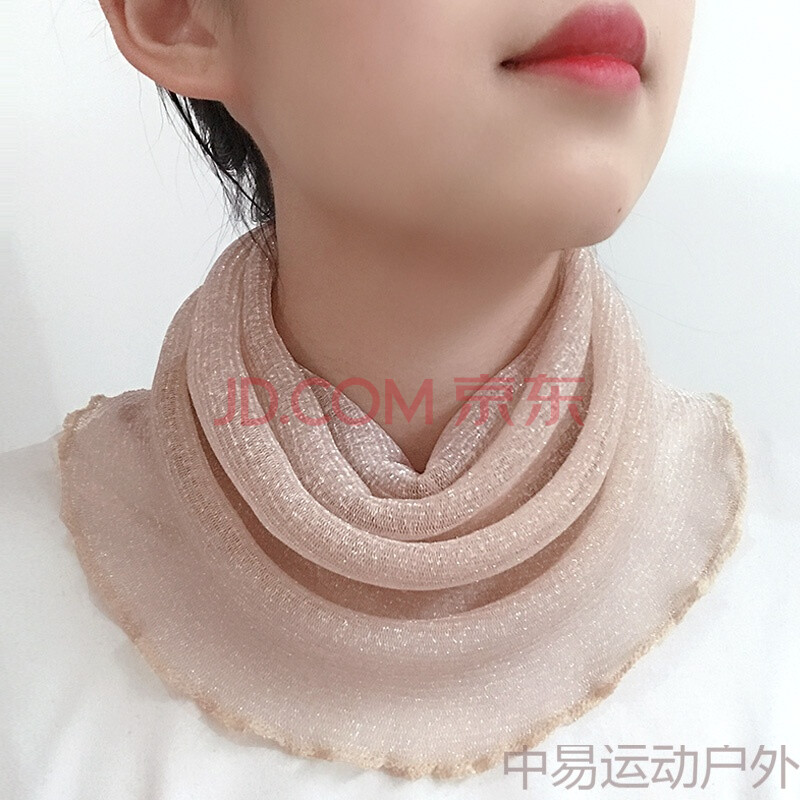 防晒脖套面罩女款冰丝脖套面巾夏季围脖女套头薄款网纱百变小丝巾挂耳