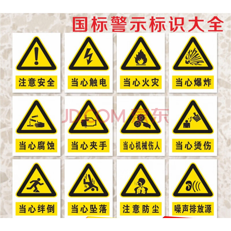 新款消防安全當心警告警示牌標示標誌標識牌指示提示牌禁止吸菸火貼紙