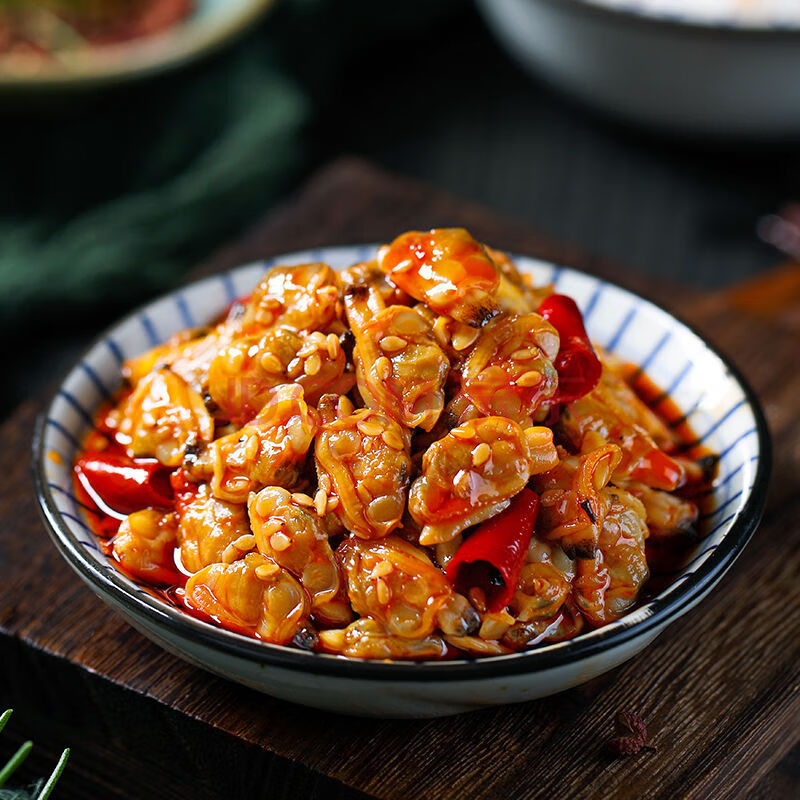 麻辣蛤蜊肉小吃捞汁小海鲜即食花甲熟食花蛤休闲零食 3罐