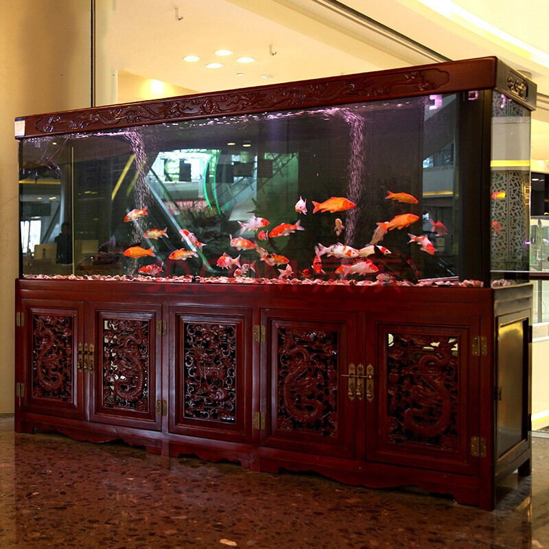 梦幻泡泡实木鱼缸支持定制订做大型龙鱼缸水族箱底柜白玻璃鱼缸大市区