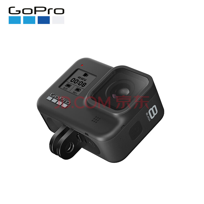 Gopro Hero8 Black 4k运动相机户外骑行滑雪数码摄像机vlog套装 含双电池 32g内存卡 Shorty 头带 爱稳赢商城