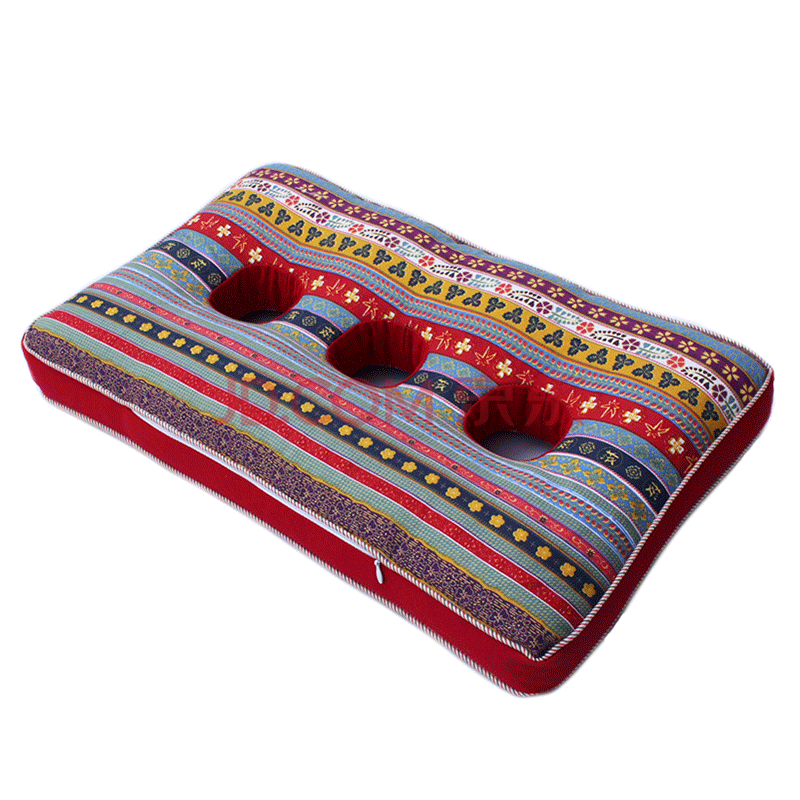 新款老粗布三孔耳枕 老人护耳枕荞麦壳枕头枕芯带孔枕头护颈枕 sn5677