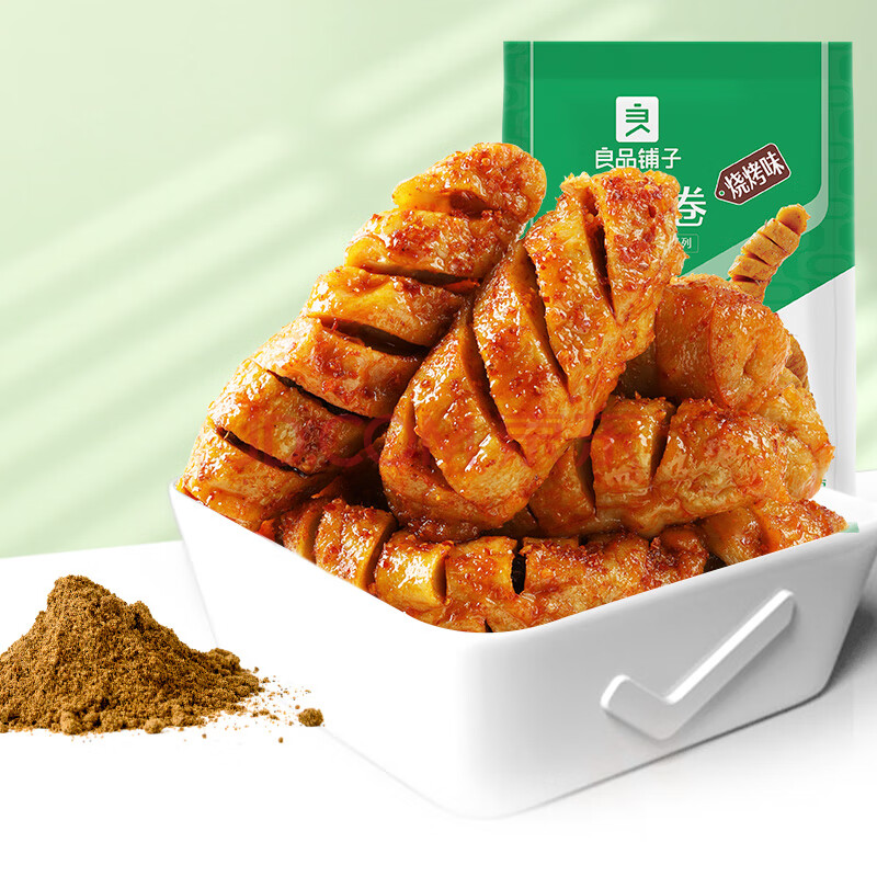 良品铺子 面筋卷烧烤味烤面筋网红辣条味小零食儿时怀旧小吃120g - 金