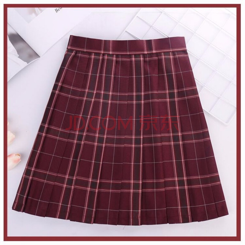 【沙华】百搭红格沙华jk制服裙百褶裙半身裙日系学院风红色格裙【沙