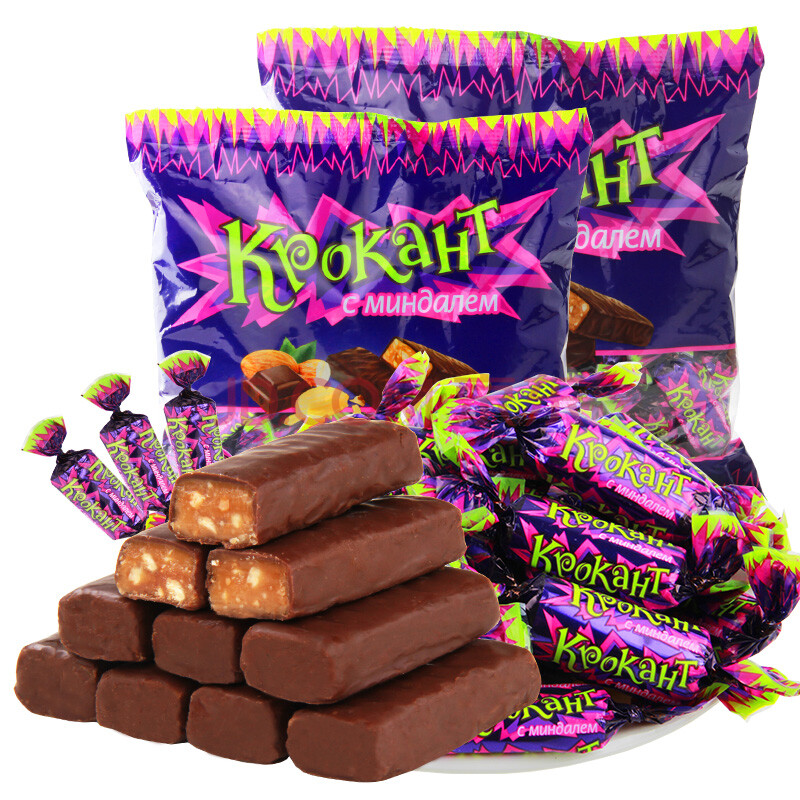 俄罗斯紫皮糖原装零食kpokaht巧克力散装糖果喜糖货 kdv紫皮糖500g送