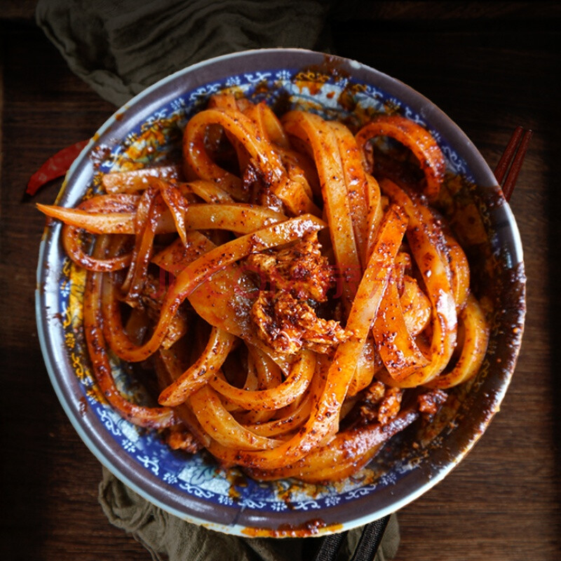 面皮呱呱擀面皮甘肃特产天水凉皮速食真空350克每包凉拌 【5代擀面皮