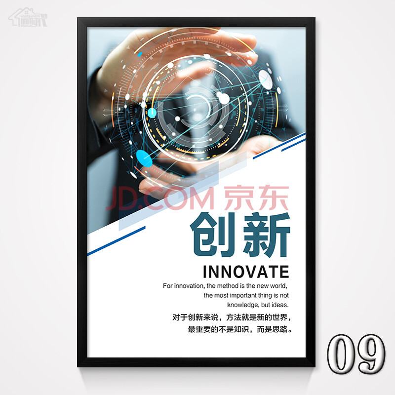 别颖科技型公司企业文化墙挂画公司背景墙办公室装饰画励志标语会议室