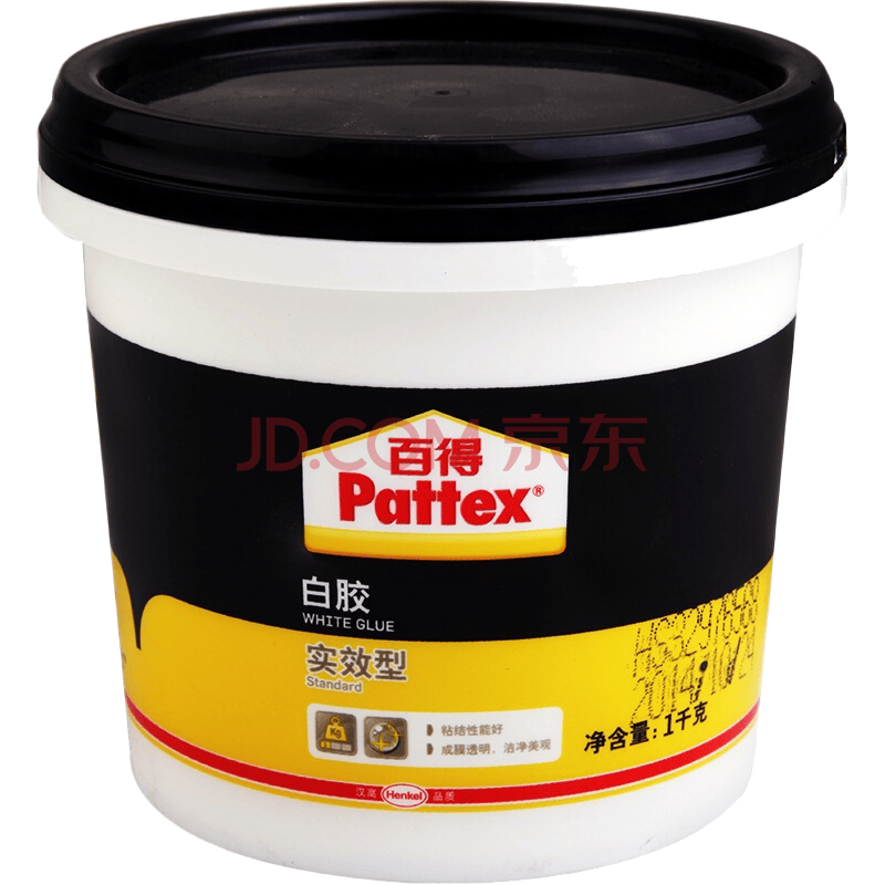 汉高百得(Pattex)PXWG1SD 白胶 木工白胶 白乳胶 手工胶 粘接力好 成膜透明 实效型 1kg--中国中铁网上商城