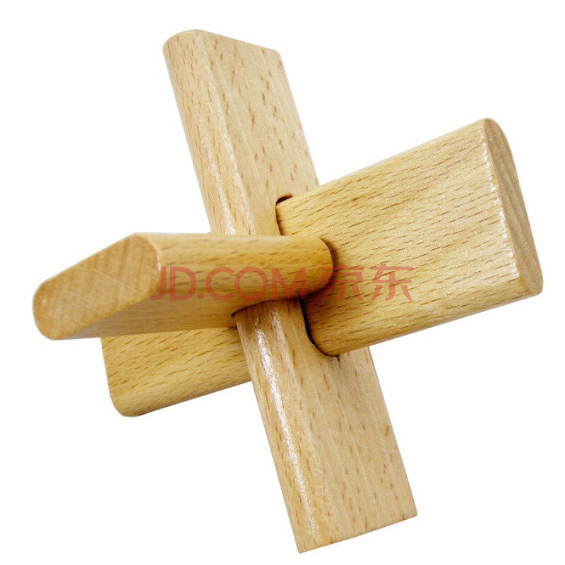 6个成人儿童木制解锁智力休闲玩具拆装孔明锁鲁班锁套装 大三通