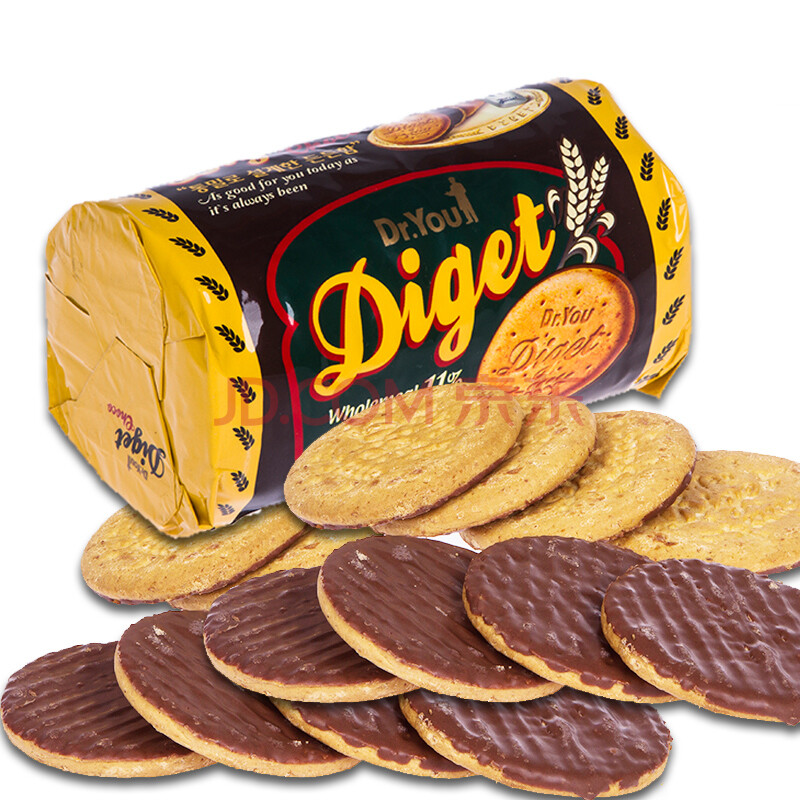 韩国进口零食品orion好丽友办公休闲diget巧克力全麦消化饼干225g
