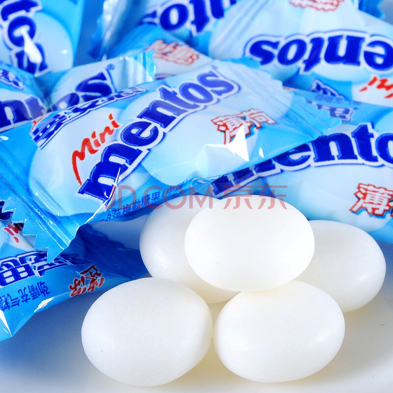 mentos曼妥思 迷你薄荷味劲嚼充气糖散称250g(约85颗) 曼妥思薄荷味