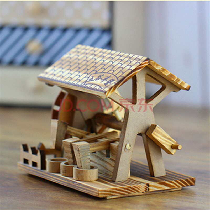 创意礼品木制工艺品摆件五谷丰登打谷机手摇打米机