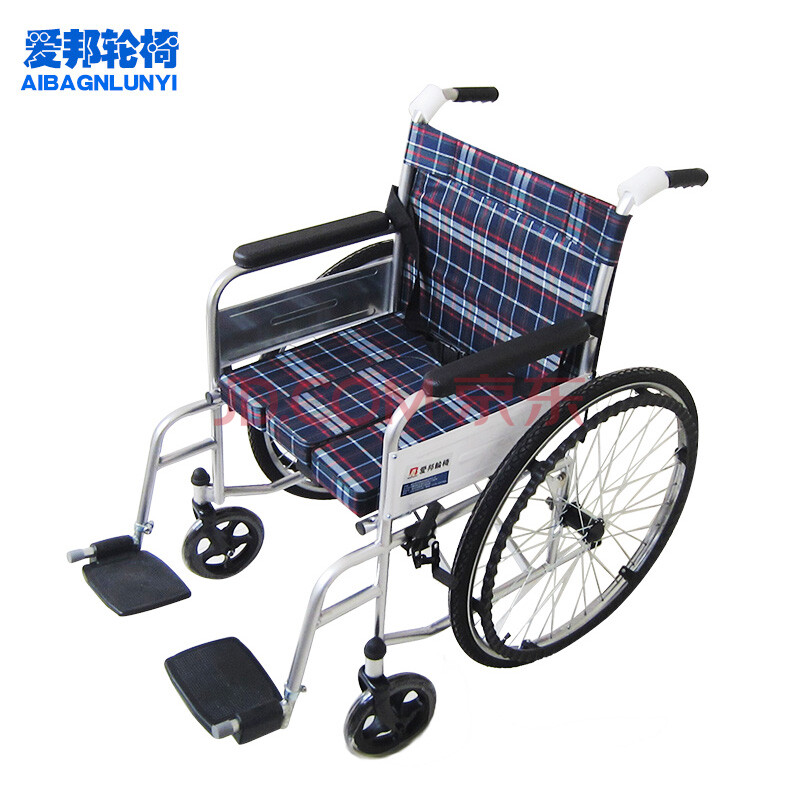 爱邦 手动轮椅车 喷塑坐便