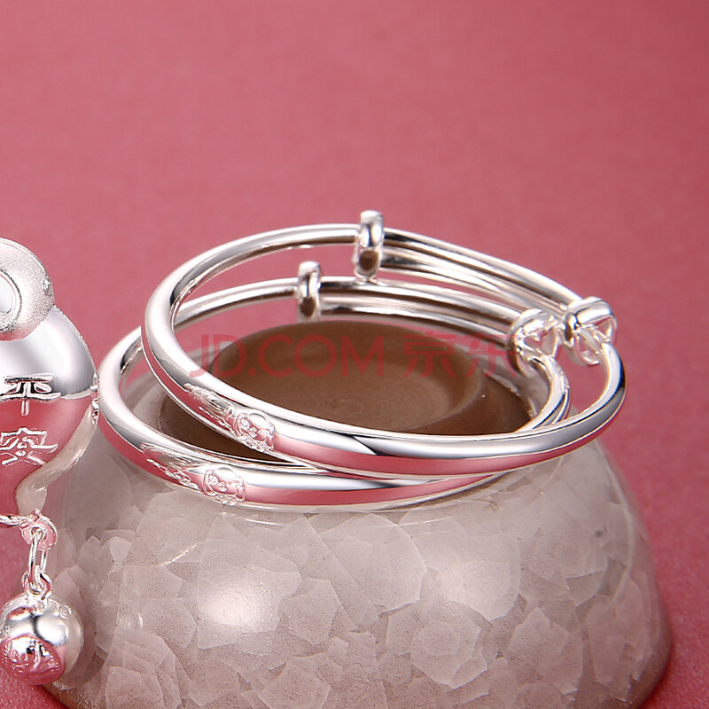 贝嘻爱 bei xi ai 婴儿银手镯999足银狗生肖宝宝小孩银饰品满月礼物