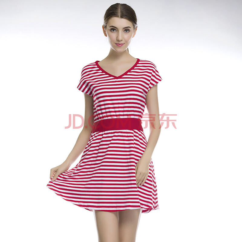 斯蒂芬妮(stephanie)女装无袖连衣裙 s422010 红白l