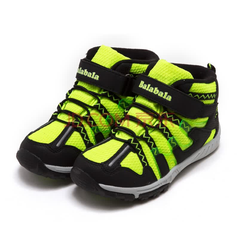 巴拉巴拉balabala童鞋男童运动鞋2015儿童冬装新款鞋子 黄绿 38码