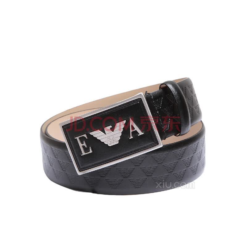 emporio armani 安普里奥·阿玛尼 男士真皮logo装饰商务腰带 黑色 46