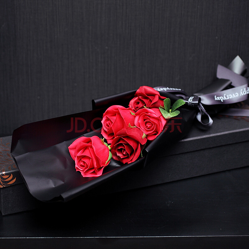 初朵5朵红色香皂花玫瑰花保鲜花速递礼盒520情人节鲜花生日母亲节礼物