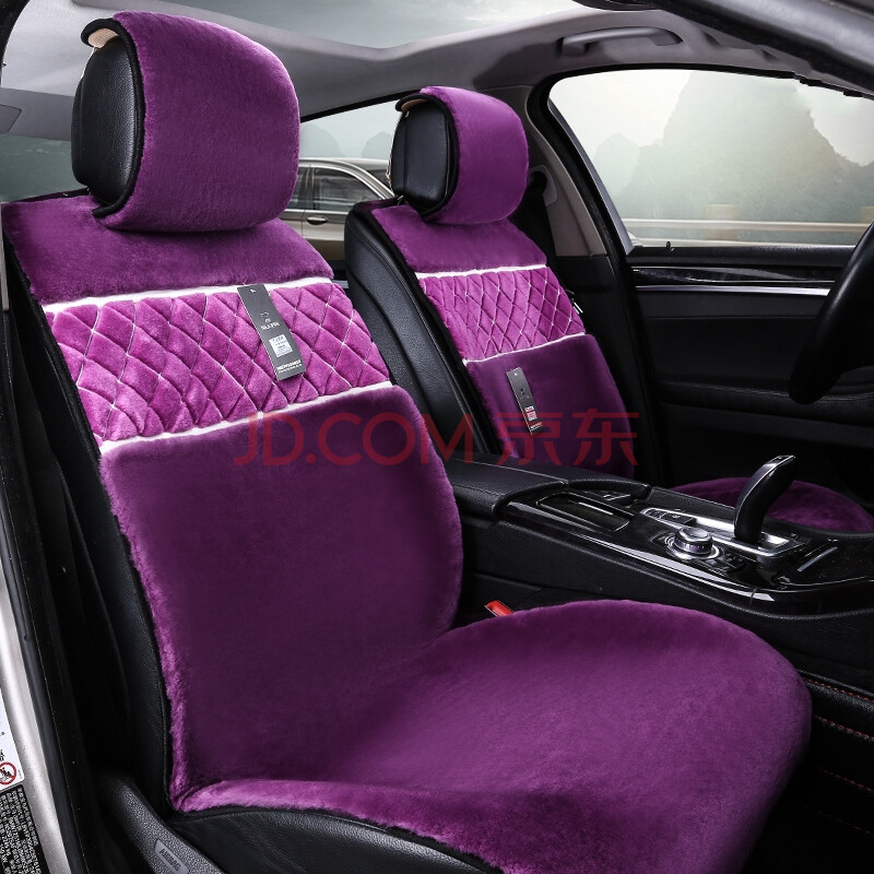 骑士之心秋冬季坐垫 尼罗河羊毛羊绒免捆绑坐垫毛垫 紫色 英菲尼迪