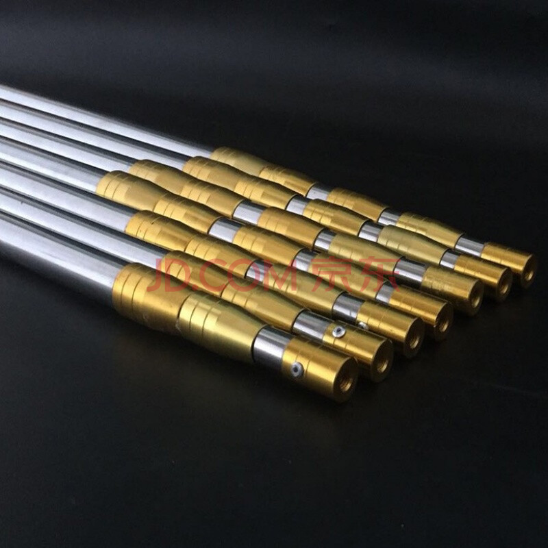 抄网竿不锈钢伸缩加厚抄网杆镰刀杆香椿钩杆钩香椿杆鱼网兜 黄6米杆