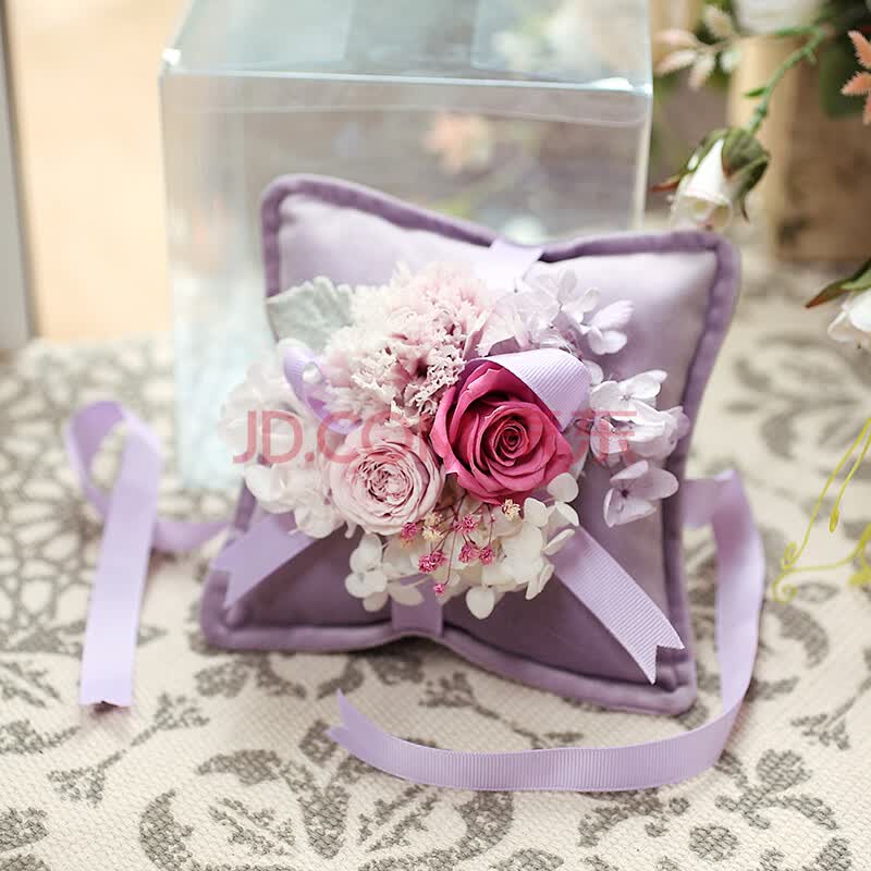 I M Hua Hua紫色永生花康乃馨玫瑰花车载香薰包摆件鲜花速递父亲节情人节礼物结婚纪念日生日送女友送女生 爱稳赢商城