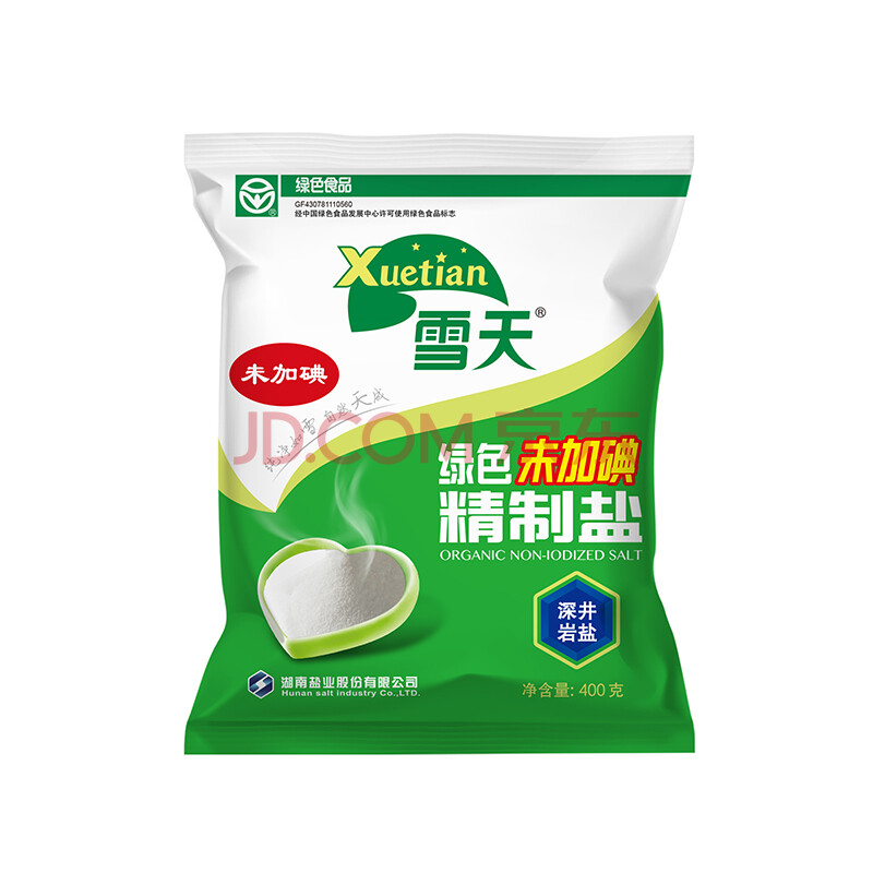 雪天深井岩盐 食用盐 调味佐料 绿色未加碘精制盐400g