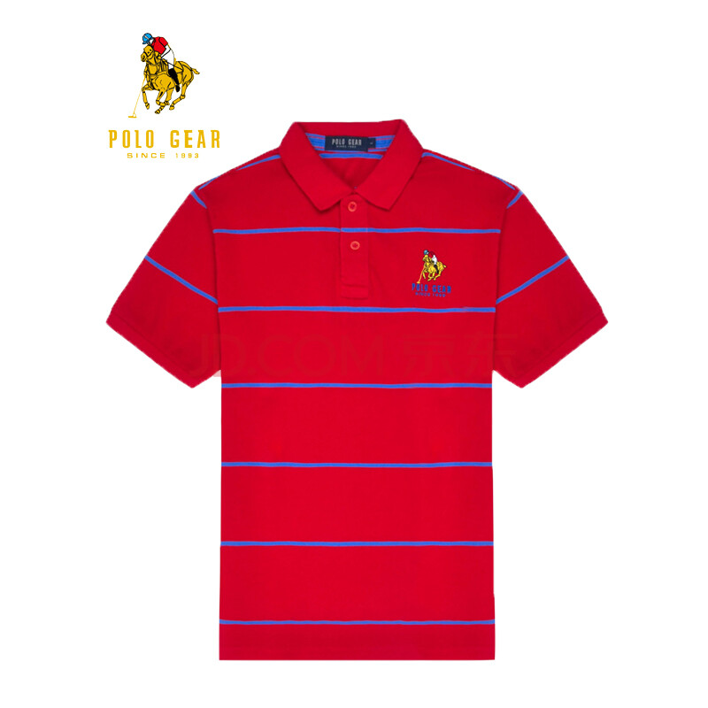 pologear 马球吉尔 夏季纯棉条纹短袖polo衫男士休闲修身翻领t恤pts