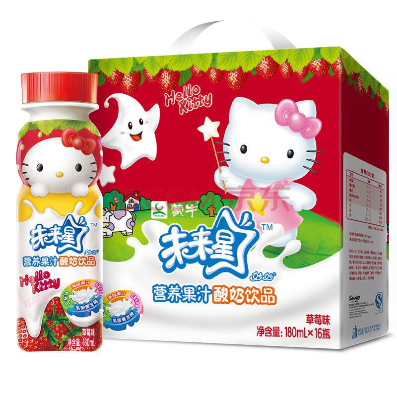 蒙牛 未来星妙妙营养果汁酸奶饮品 草莓味 180ml*16 礼盒装