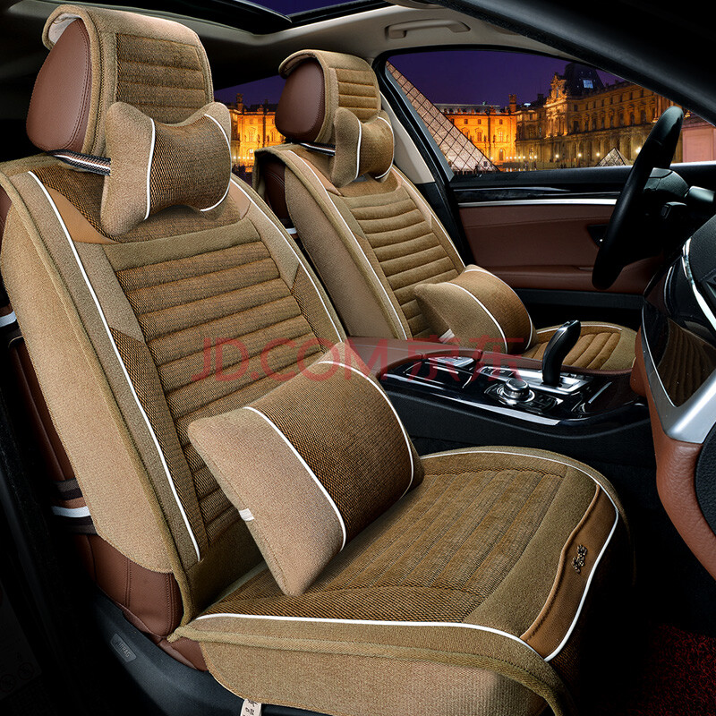 欧码奴 汽车座垫冬季车垫绒布汽车座垫保暖车套 咖啡色 丰田凯美瑞
