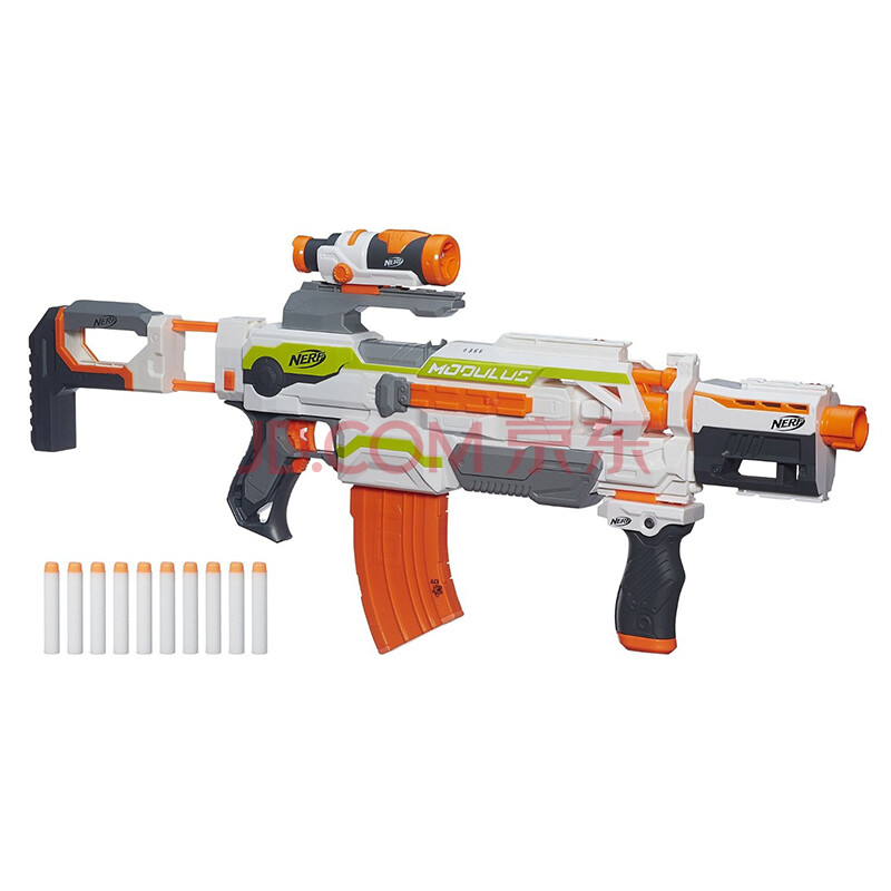 孩之宝(hasbro)nerf热火 电动软弹枪 远程 ecs-10多任务发射器(白橙)