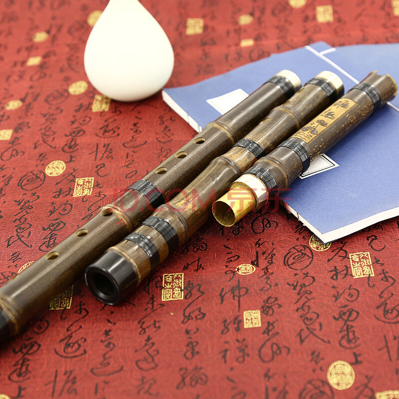 美德威洞箫 f调8孔无缝拉管单插三节箫天然紫竹箫布套书中国结初学