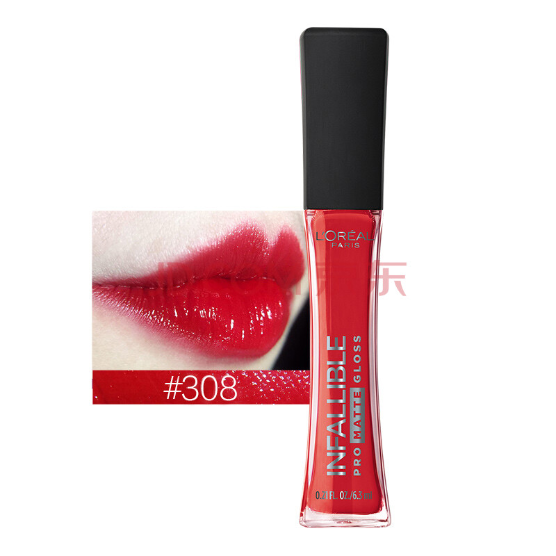 欧莱雅(loreal)恒放溢彩雾感唇釉口红小蛮腰 正红色 308 6.3ml