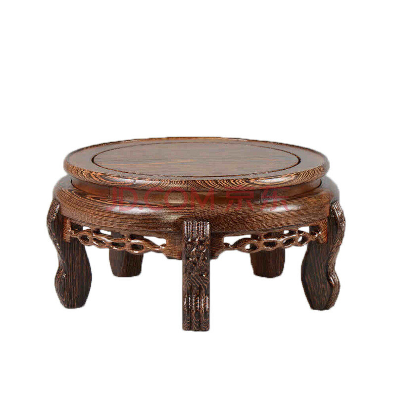 花语隆 鸡翅木红木圆形花瓶底座盆景佛像底座实木工艺品鱼缸摆件底座