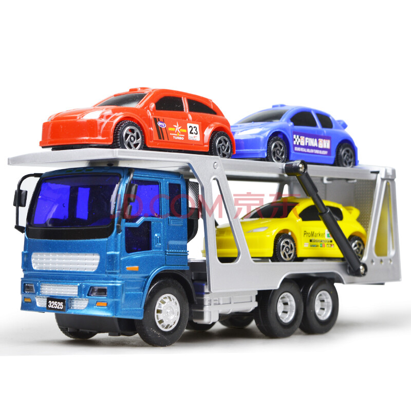 力利惯性工程车小型轿运双层拖车轿车运输车 大卡车儿童惯性玩具车