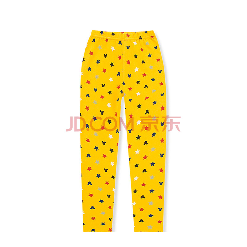 迪士尼中大童裤子2015秋冬新品女童百搭时尚打底裤卡通印花长裤 姜黄