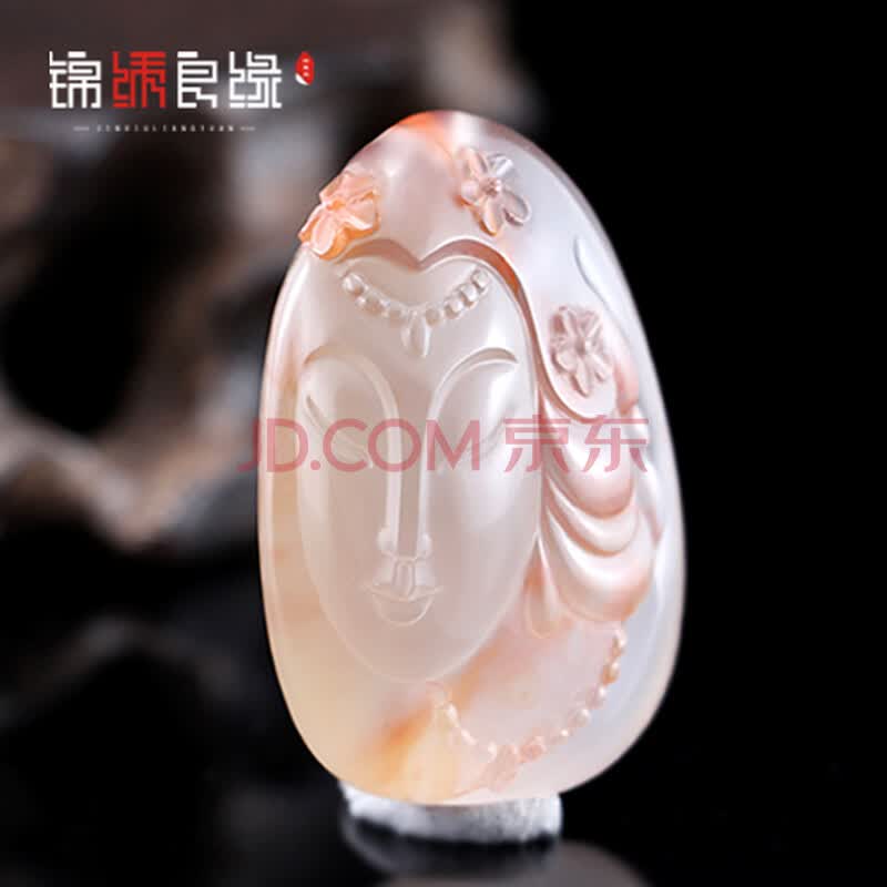 锦绣良缘凉山南红玛瑙冰飘飘花雕件苏工美女王建忠作 zbdj213