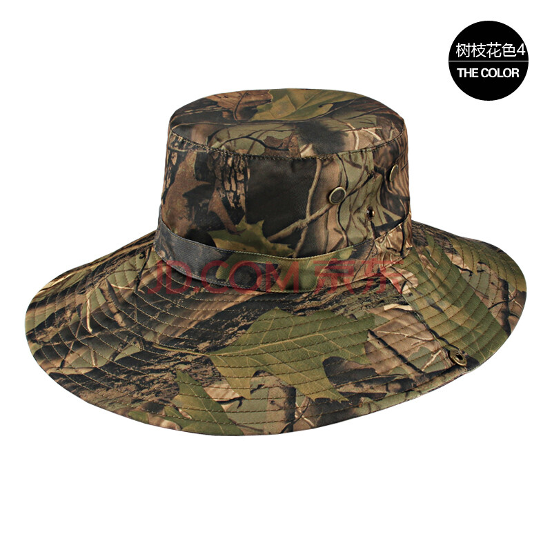 帽子男大沿遮阳防晒户外帽迷彩渔夫帽太阳帽防紫外线大檐帽女 树枝