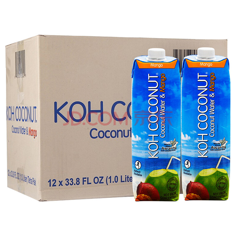 泰國原裝進口 酷椰嶼(koh coconut) 椰子芒果汁飲料1l*12瓶 整箱