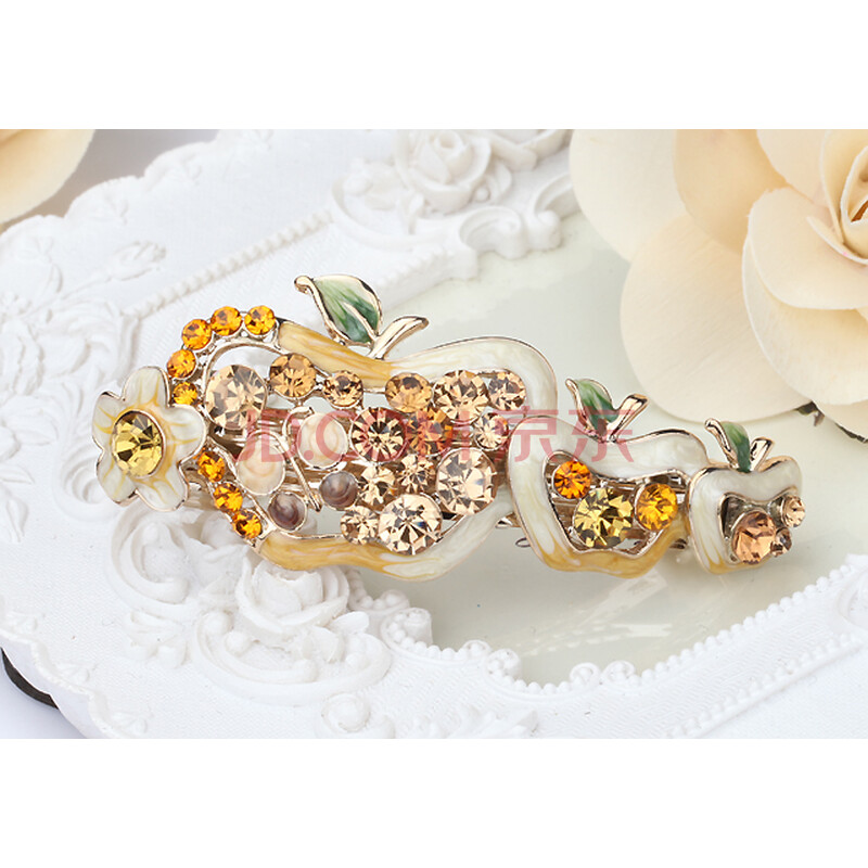 雅宝品牌发饰 头花水钻发夹女韩版头发夹可爱发卡小号弹簧夹蝴蝶结