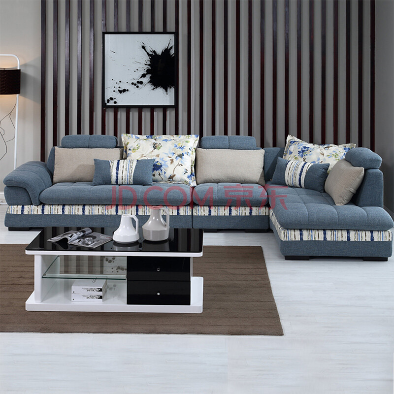 全友家居 品牌家具布艺沙发简约客厅转角沙发组合全拆洗102080 反向
